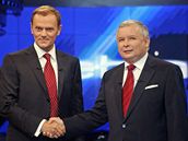 Donald Tusk a Jaroslaw Kaczynski