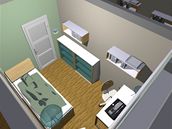 Obývací pokoj s velkou pracovnou