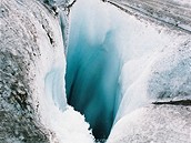 Aletschský ledovec, výcarsko - ledovcové potoky