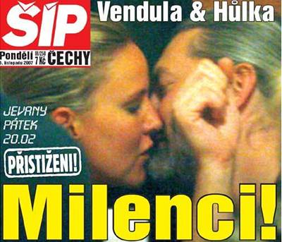 Údajní milenci Vendula Svobodová a Daniel Hlka na titulní strán deníku íp 