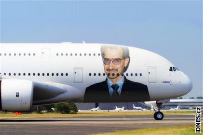 Saúdskoarabský princ Alwaleed Bin Talal Alsaud si koupil první privátní Airbus A380. Ilustraní foto.