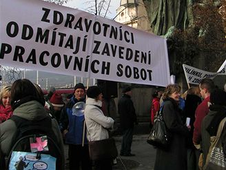 Demonstrace ped ministerstvem zdravotnictv