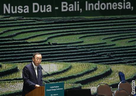 Šéf OSN Pan Ki-mun na klimatické konferenci na Bali