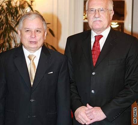 Lech Kaczynski a Václav Klaus