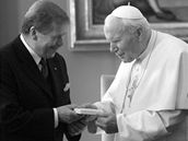 Pape Jan Pavel II. s prezidentem Vclavem Havlem