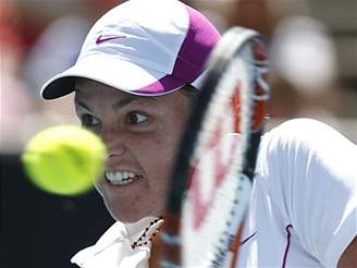 Lindsay Davenportová v akci na Australian Open
