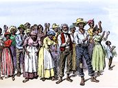 Otroci zpívající na plantáích na jihu USA (okolo roku 1800)