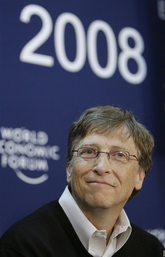 Bill Gates na Svtovém ekonomickém fóru ve výcarském Davosu, leden 2008.