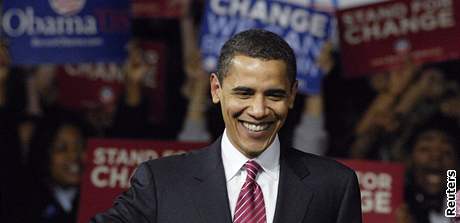 Barack Obama mezi svmi pznivci v Columbii v Jin Karoln. (26. ledna 2008)