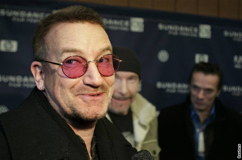 Bono z kapely U2 hovoí na festivalu Sundance o filmu U2 3D - Park City, Utah,...