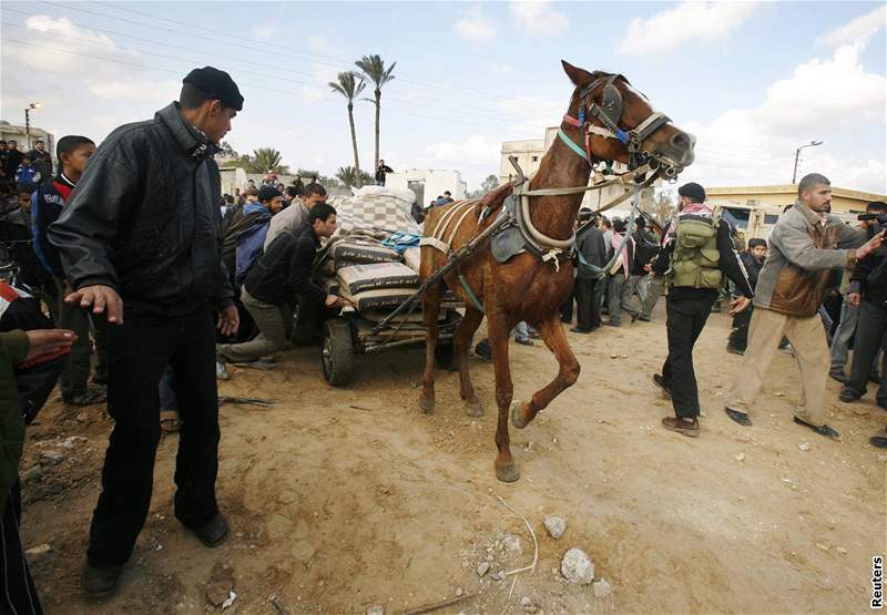 Palestinci vyrazili do Egypta nakupovat základní potraviny, benzin i cigarety. Poté se vracejí zpátky do Gazy.