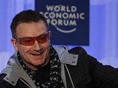 Bono Vox na Svtovém ekonomickém fóru ve výcarském Davosu, leden 2008