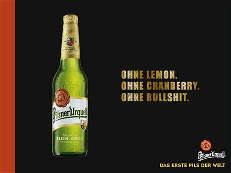 ádné zbytené písady. Plzeské pivo si vystaí isté, íká reklama Prazdroje.