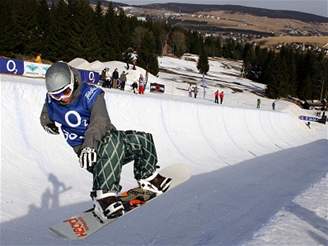 snowboarding, u-rampa, Klínovec, half pipe