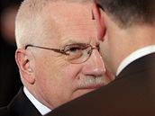 Prezident Václav Klaus bhem volby hlavy státu. (15. února 2008)