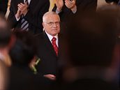 V�clav Klaus po sv�m znovuzvolen� prezidentem. (15. �nora 2008)