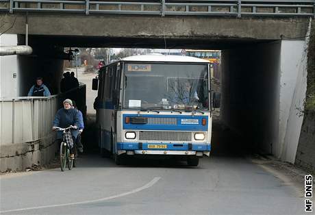 Podjezd pod eleznicí v Beclavi na trati smrem do Bratislavy