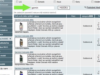 Hledn v katalogu GPS navigac
