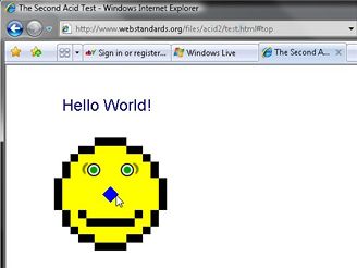 Internet Explorer 8 Beta 1 - Acid2 Test