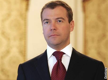 Nov zvolený ruský prezident Dmitrij Medvedv bhem projevu v jihoruské Soi