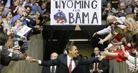 Obama vede po úspchu ve Wyomingu zhruba o sto volitel pro nominaní sjezd.