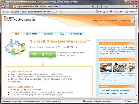 Microsoft Office Live Workspace Beta