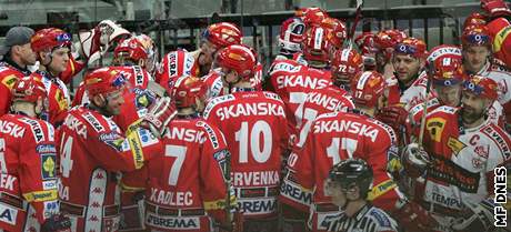 Slavia - Liberec; radost hokejist Slavie