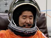 Japonský astronaut Takao Doi ped startem raketoplánu Endeavour (11. bezna 2008)