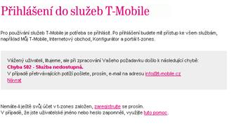 Výpadek slueb Mj T-Mobile