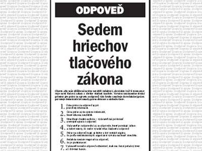První strana slovenských deník