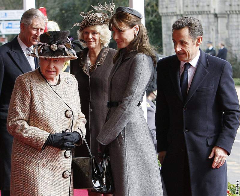 Nicolas Sarkozy na návtv u britské královny