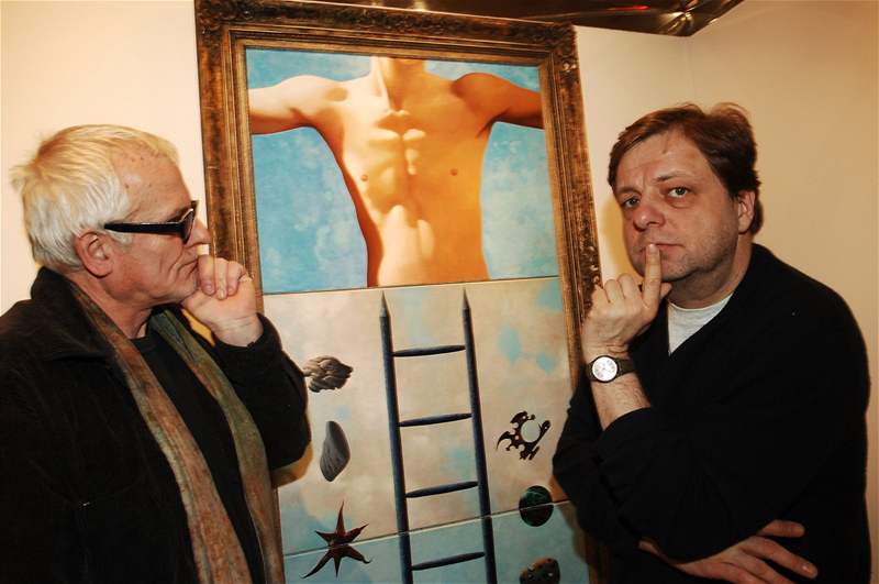 Filmový kritik Jan Foll (vlevo) a herec Milan teindler