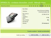 Sony Ericsson Xperia X1 v nabídce internetového obchodu