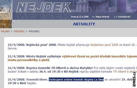 Web města Nejdek a stránky s pornem dělila tři kliknutí myší - iDNES.cz