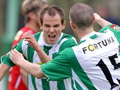 Bohemians - Brno: Kotyza se raduje z gólu
