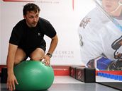 Úto�ník Ladislav Kohn v posilovn� po tréninku