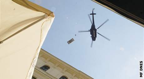 Helikoptéra pracovala v centru Brna