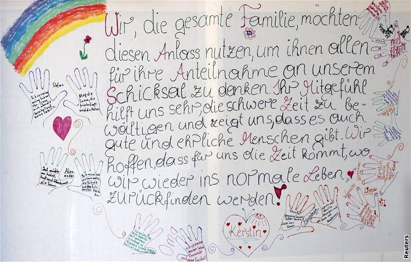 Plakát rodiny Fritzlových v Amstettenu