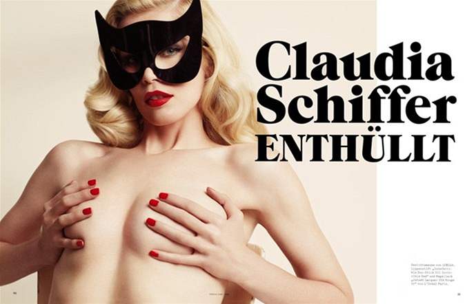 Claudia Schifferová na titulní stran nmeckého vydání asopisu Vogue