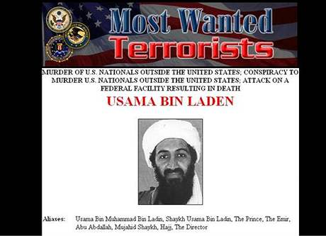 Bin Ládinovi patí elní píka seznamu nejhledanjích lidí svta.