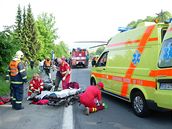 Váná nehoda motorkáe v Nové Ddin u Frýdlantu nad Ostravicí