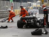 Nico Rosberg m�l v GP Monaka nehodu