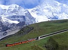 výcarsko, vlak ped Jungfrau