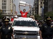Hokejisté Detroitu slaví v ulicích msta, Nicklas Lidstrom 