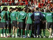 Portugaltí fotbalisté na tréninku