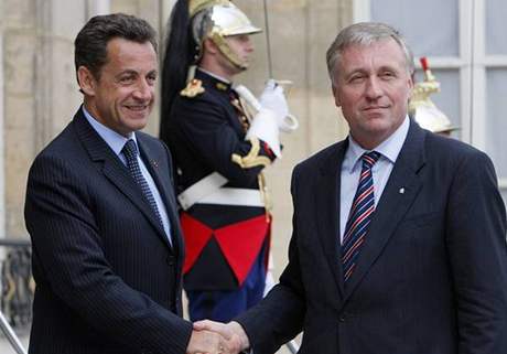 Nicolas Sarkozy a Mirek Topolánek 