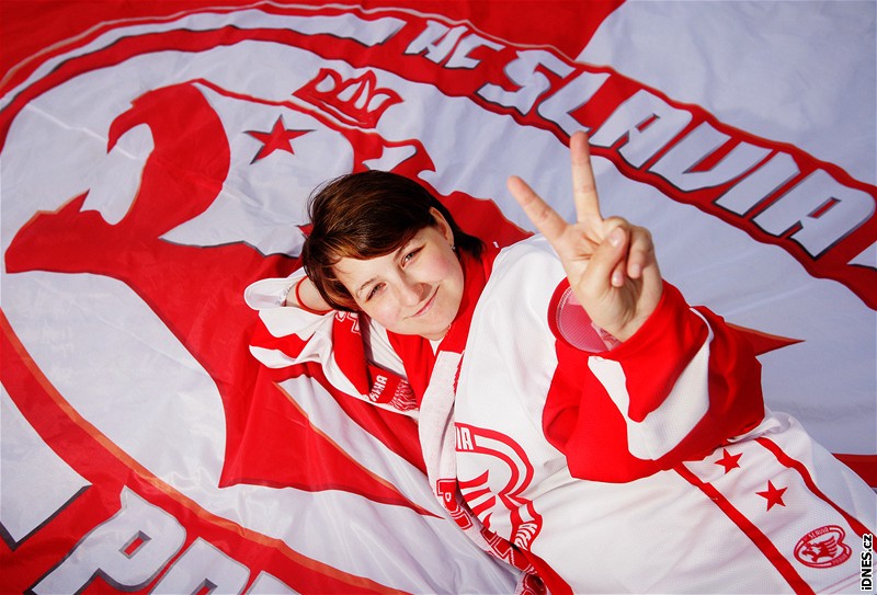 Alena Kalinová - pedsedkyn fanklubu HC Slavia Praha 