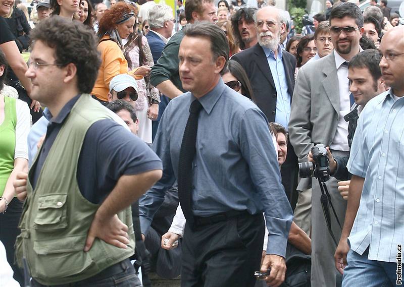 Z natáení filmu Andlé a démoni - Tom Hanks