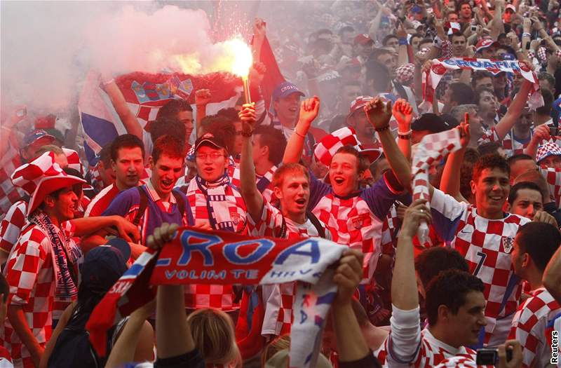 Chorvatsko - Nmecko; fanouci Chorvatska