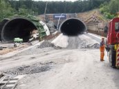 Stavba tunelu na praském okruhu (18. ervna 2008)